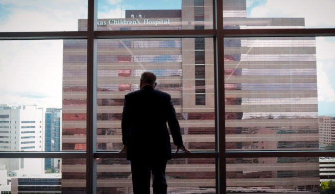 Texas Children's Hospital CEO Mark Wallace looks out