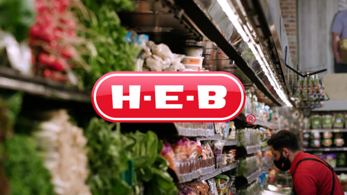 HEB's Logo over Produce Isle